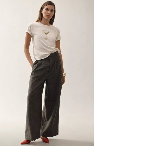 By Anthropologie Cocktail Hour Graphic Tee size M blue NEW - Picture 2 of 9